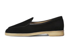 Stride Loafers in Black Glove Suede Natural Sole