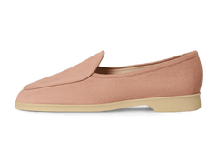 Stride Loafers in Blush Pink Glove Suede with Natural Sole