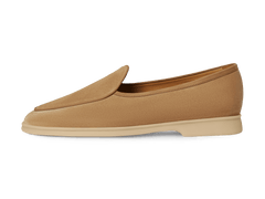Stride Loafers in Caramel Glove Suede with Natural Sole