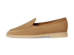 Stride Loafers in Caramel Glove Suede with Natural Sole