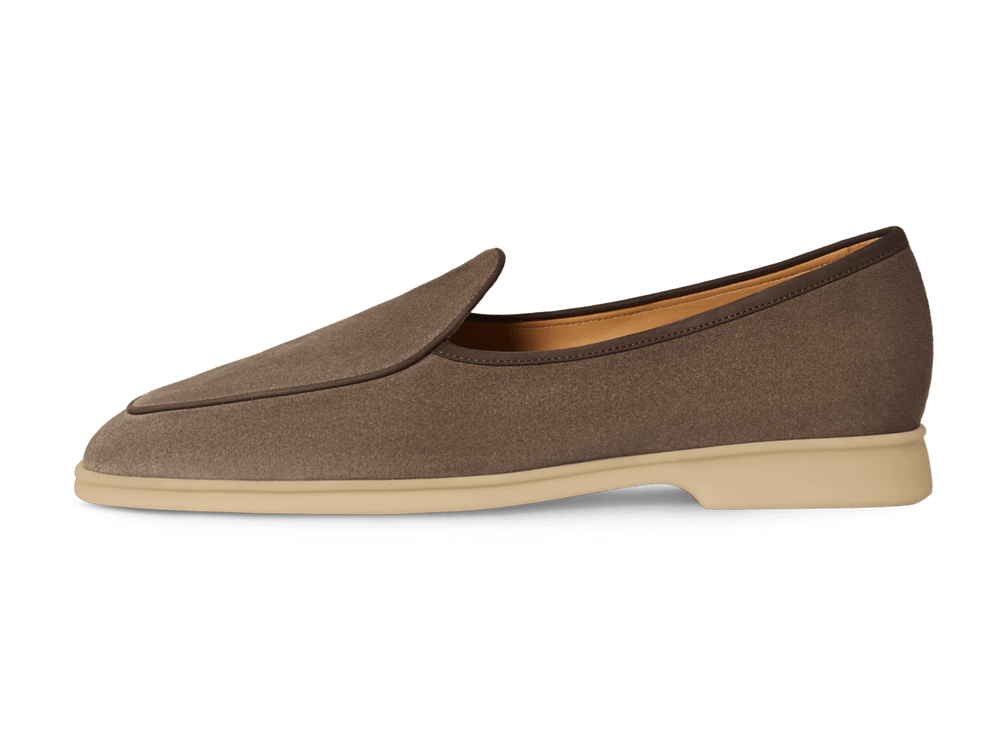 Stride Loafers in Fiji Grey Glove Suede with Natural Sole