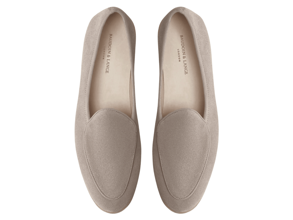 Stride Loafers in Sandy Grey Glove Suede Natural Sole