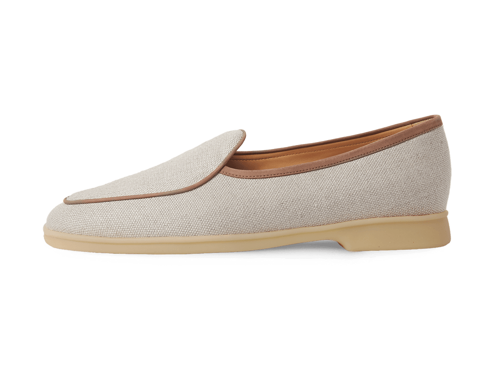 Stride Loafers in Vachette Linen with Natural Sole