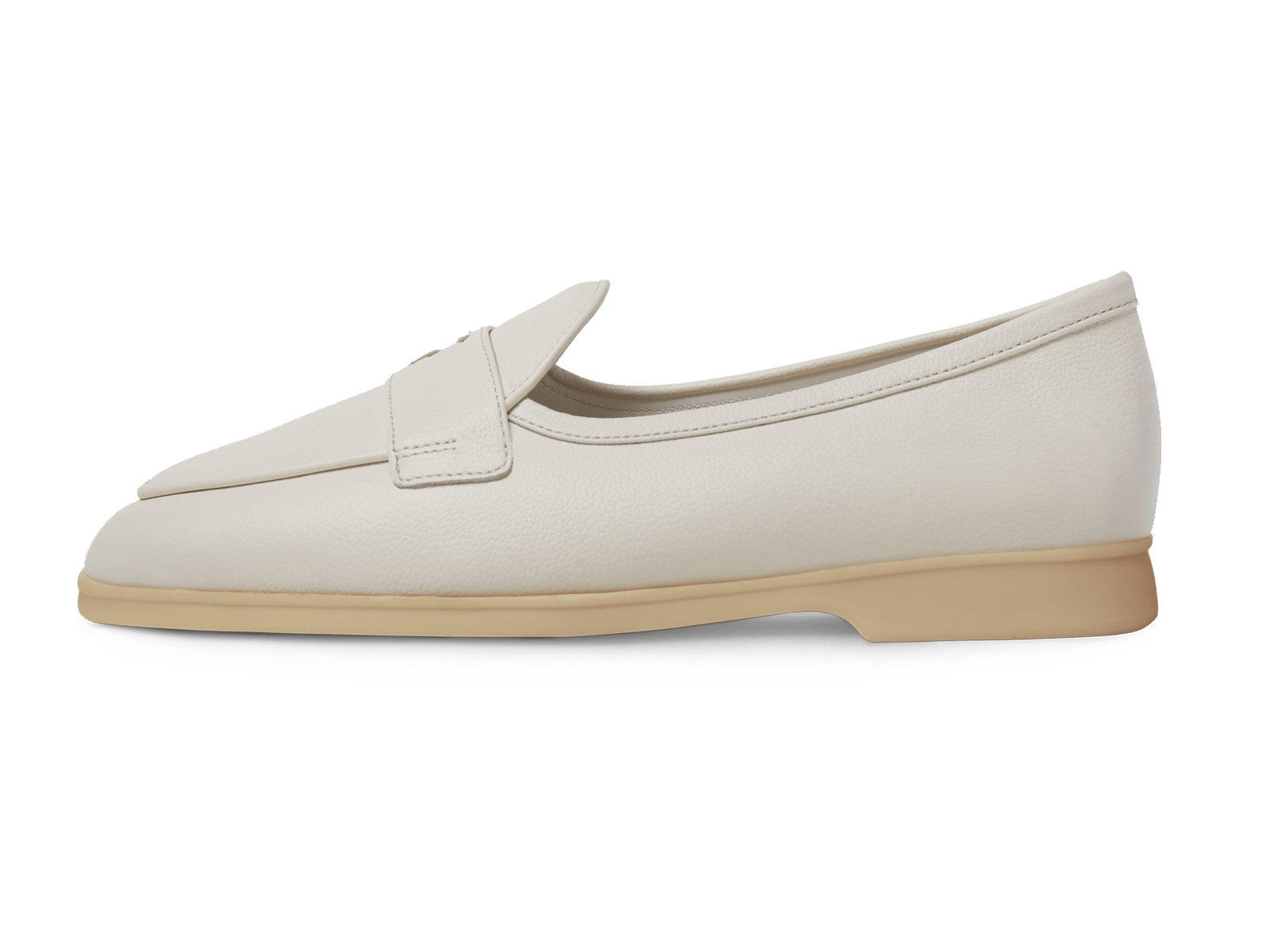Stride Penny Loafers in Blanc Casse Moorland Calf with Natural Sole