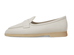 Stride Penny Loafers in Blanc Casse Moorland Calf with Natural Sole