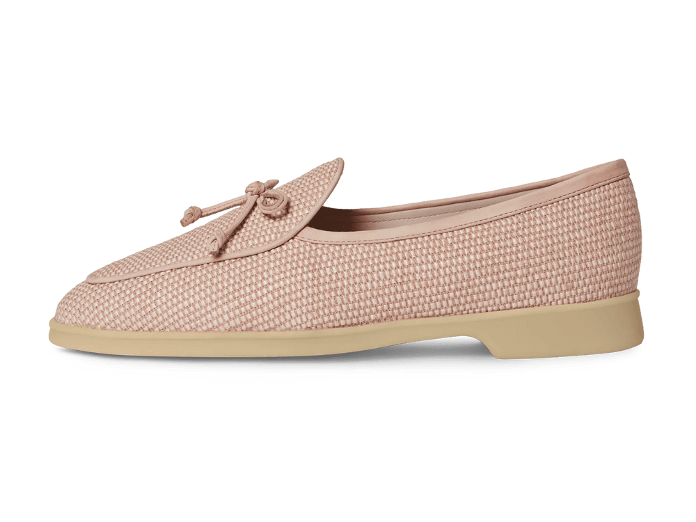 Stride String Loafers in Angel Powder Raffia with Natural Sole