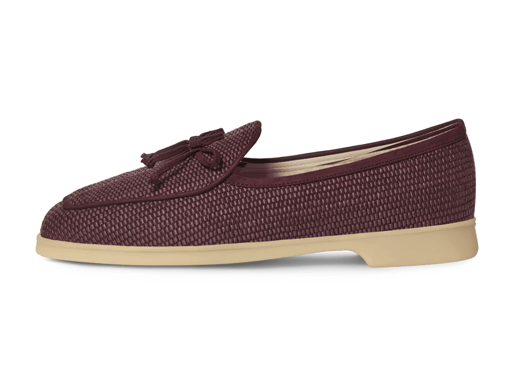Stride String Loafers in Mauveine Purple Raffia with Natural Sole