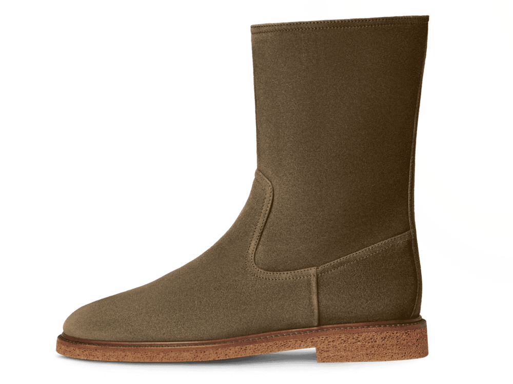 Treve Boots in Olivine Green Asteria Suede