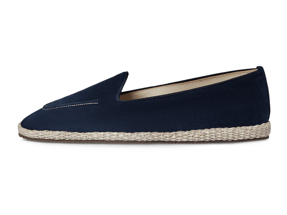 Calvi Espadrilles in Marina Navy Luxe Suede and Gros Grain