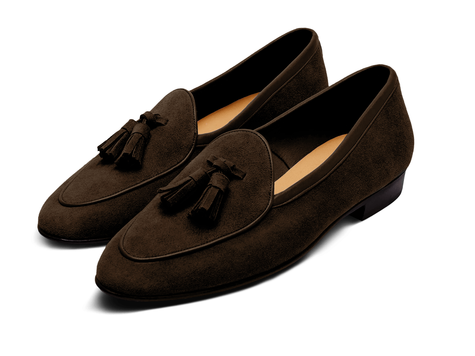 Sagan Classic Tassel Loafers in Lusitanias Dark Brown Asteria Suede