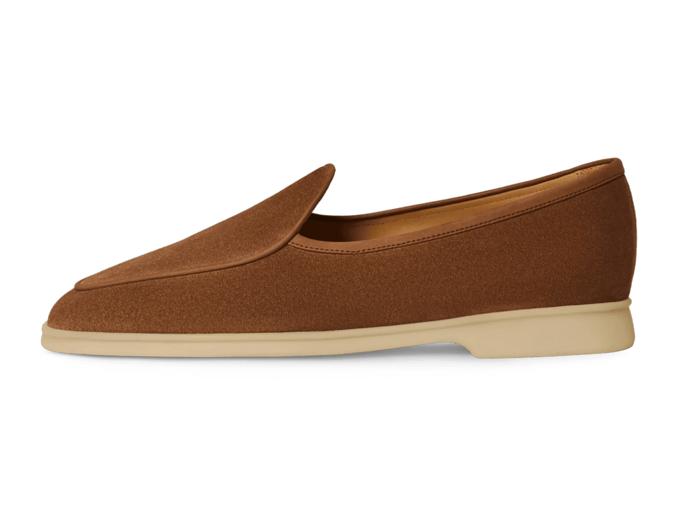 Stride Loafers in Cork Brown Glove Suede with Natural Sole