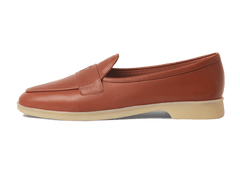 Stride Penny Loafers in Tan Moorland Calf with Natural Sole