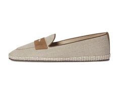 Calvi Slippers in Flax Linen and Vachette Luxe Suede