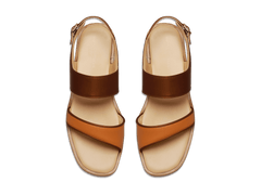 Nuage Sandal in Orange Matt Calf and Copper Translucent Kidskin