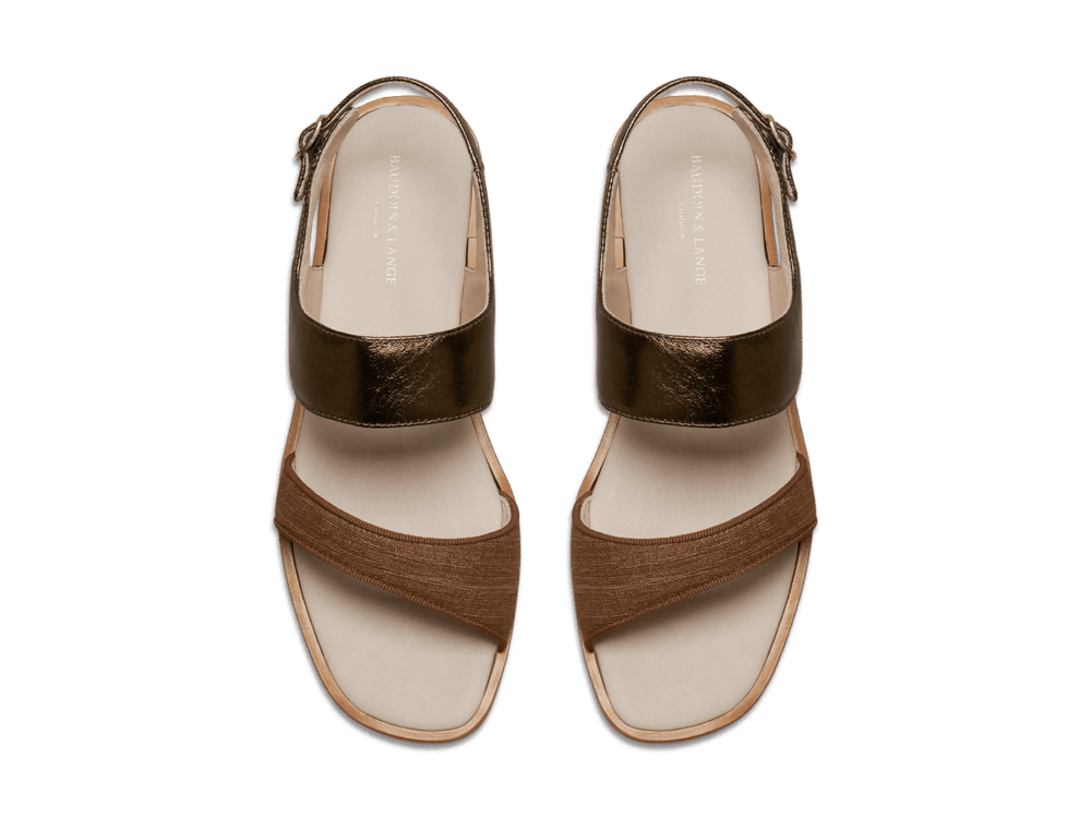 Nuage Sandal in Sirocco Silk and Metal Nappa