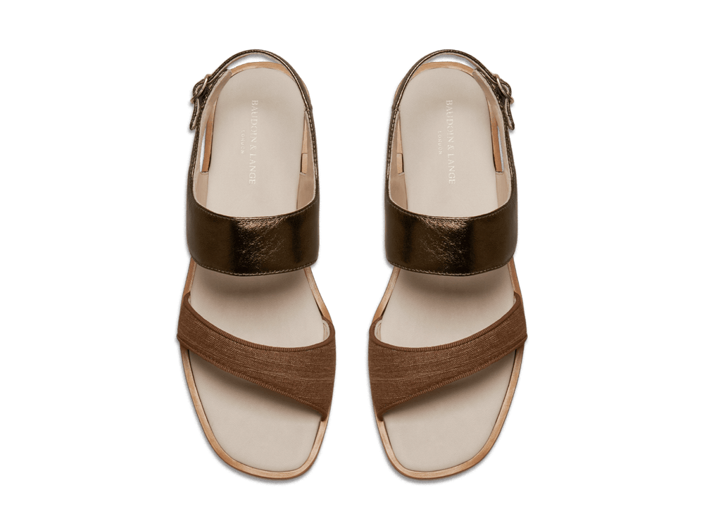 Nuage Sandal in Sirocco Silk and Metal Nappa
