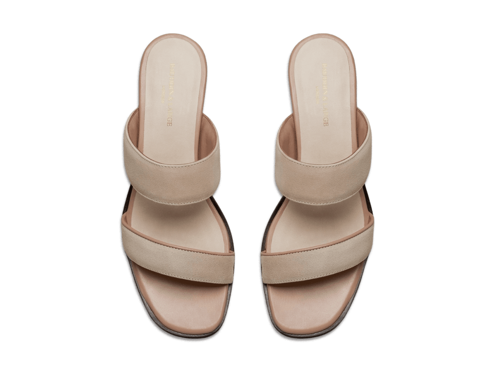 Plume Hi Sandal in Albâtre Luxe Suede and Nappa