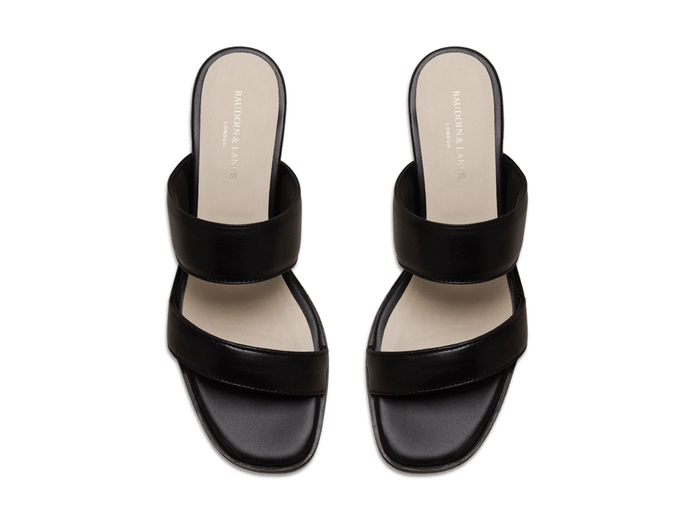 Plume Hi Sandal in Black Nappa