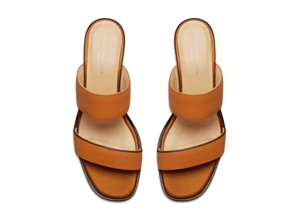 Plume Hi Sandal in Orange Matt Calf and Copper Translucent Kidskin