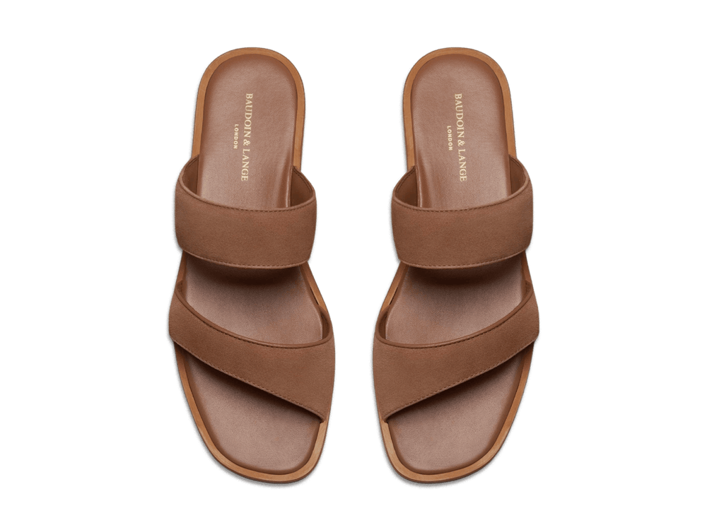 Plume Sandal in Alezan Luxe Suede and Nappa