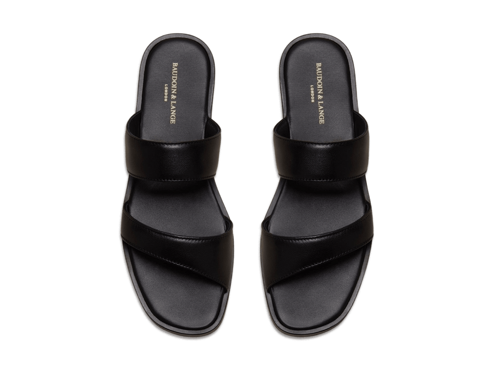 Plume Sandal in Black Nappa