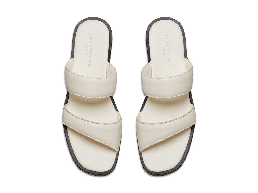 Plume Sandal in Blanc Cassè Nappa