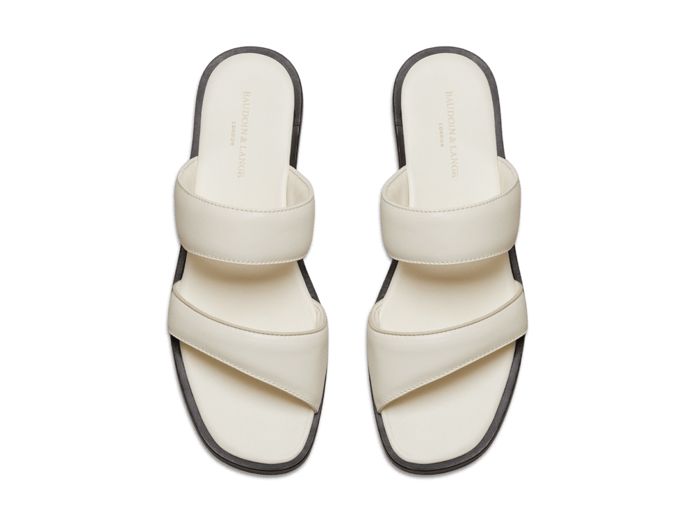Plume Sandal in Blanc Cassè Nappa