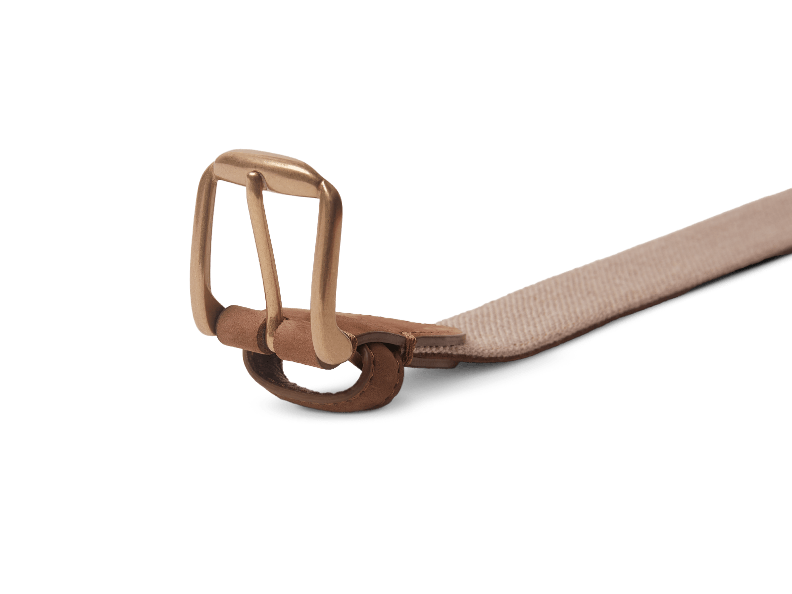 Sagan Belt Buckle in Flax Linen and Soft Nubuck