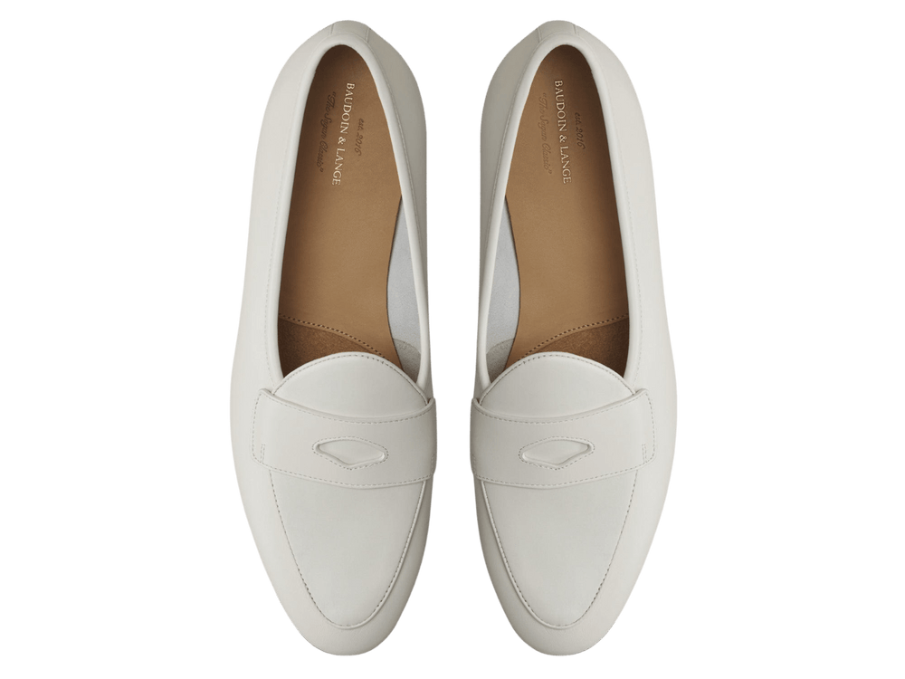 Sagan Classic Ginkgo Loafers in Blanc Cassè Drape Calf