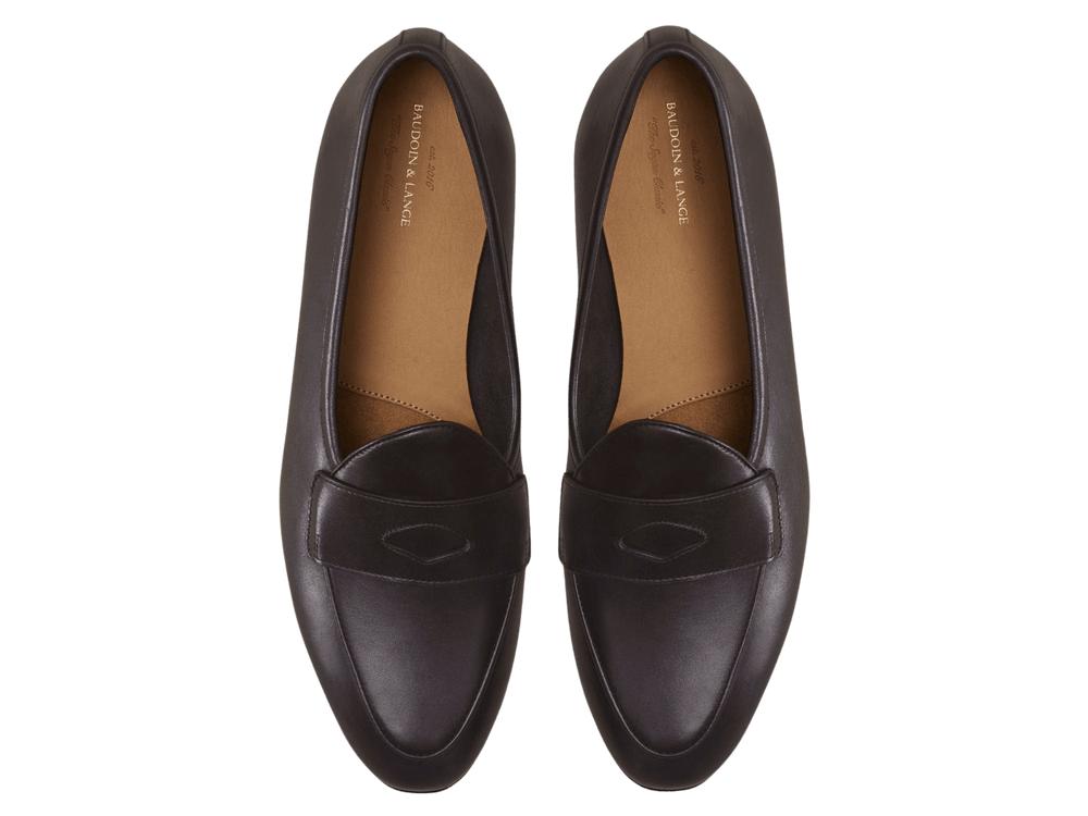 Sagan Classic Ginkgo Loafers in Dark Brown Drape Calf
