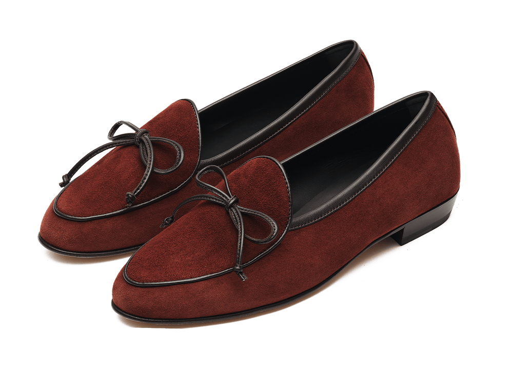 Sagan String Loafers in Macassar Brown Suede