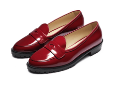 Sagan Ginkgo Loafers in Garnet Patent Leather