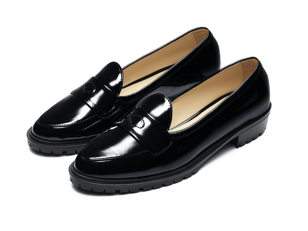 Sagan Ginkgo Loafers in Nero Soft Patent Leather