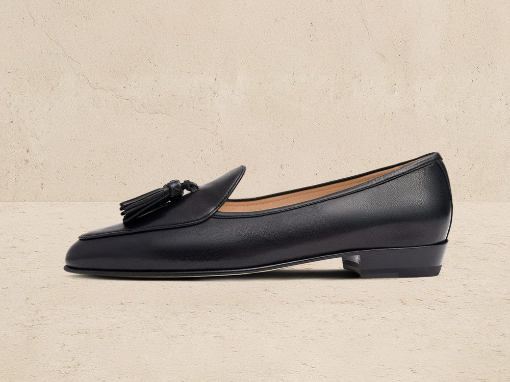 Sagan Classic Tassel Loafers in Black Nappa