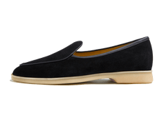 Stride Loafers in Black Glove Suede Natural Sole