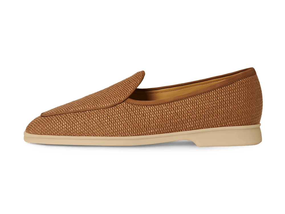 Stride Loafers in Honey Raffia with Natural Sole