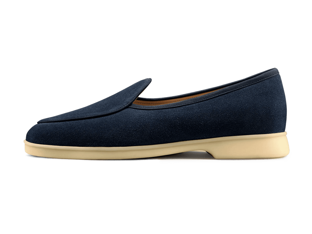Stride Loafers in Midnight Navy Glove Suede Natural Sole
