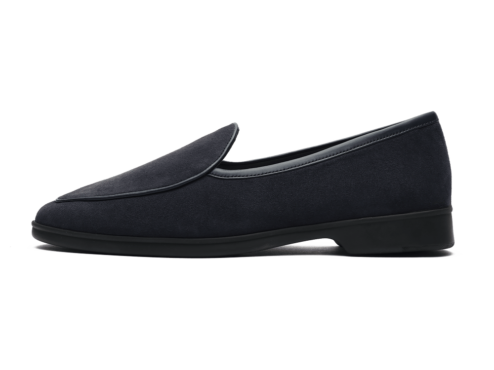 Stride Loafers in Midnight Navy Haptic Suede with Dark Sole