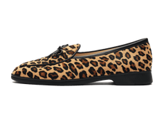 Stride String Loafers in Leopard Print Calf Hair