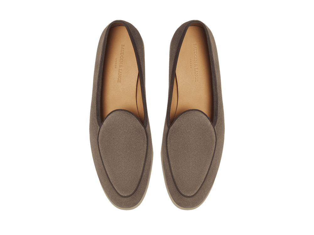 Stride Loafers in Fiji Grey Glove Suede with Natural Sole