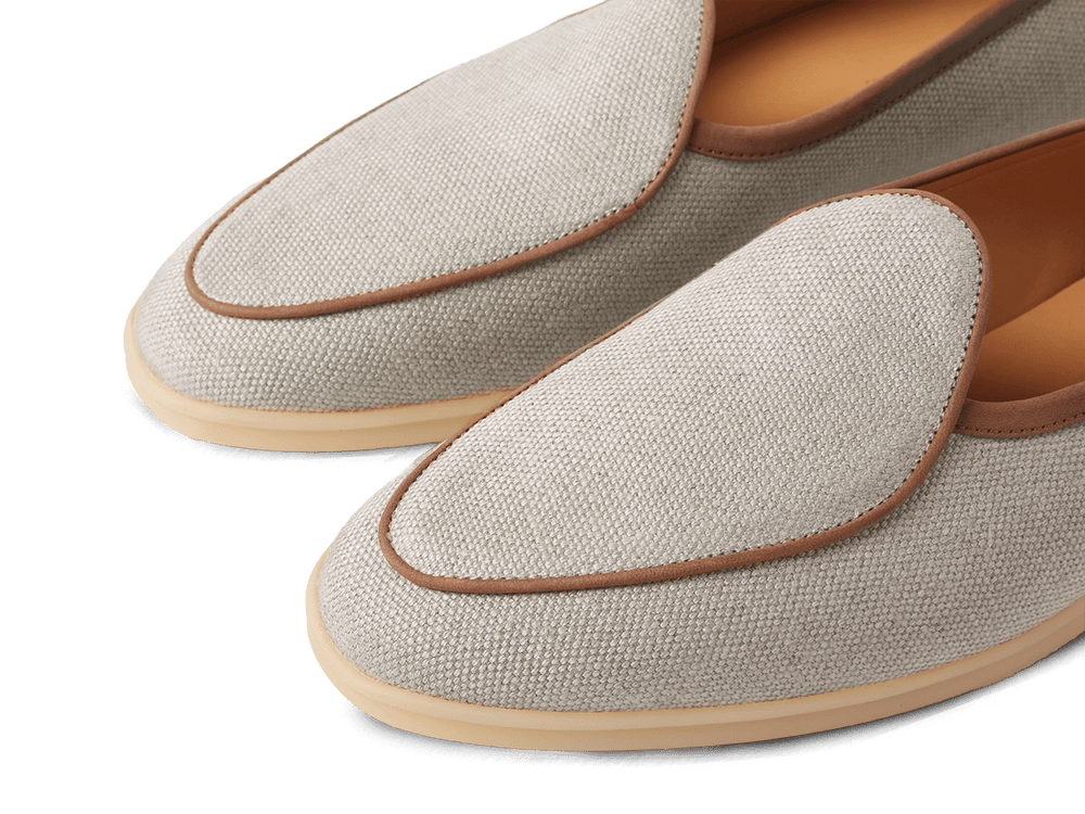 Stride Loafers in Vachette Linen with Natural Sole