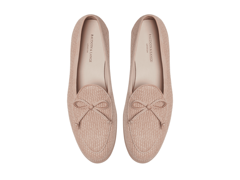 Stride String Loafers in Angel Powder Raffia with Natural Sole