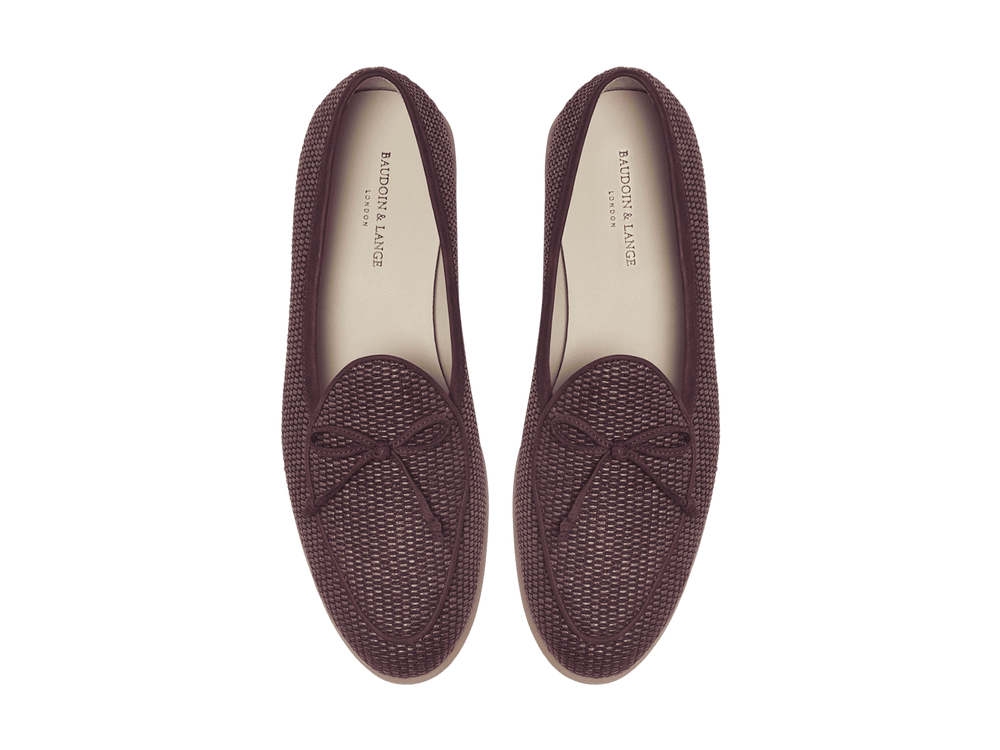 Stride String Loafers in Mauveine Purple Raffia with Natural Sole