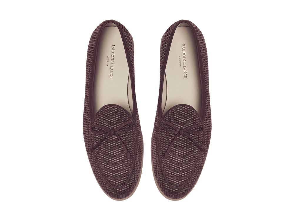 Stride String Loafers in Mauveine Purple Raffia with Natural Sole
