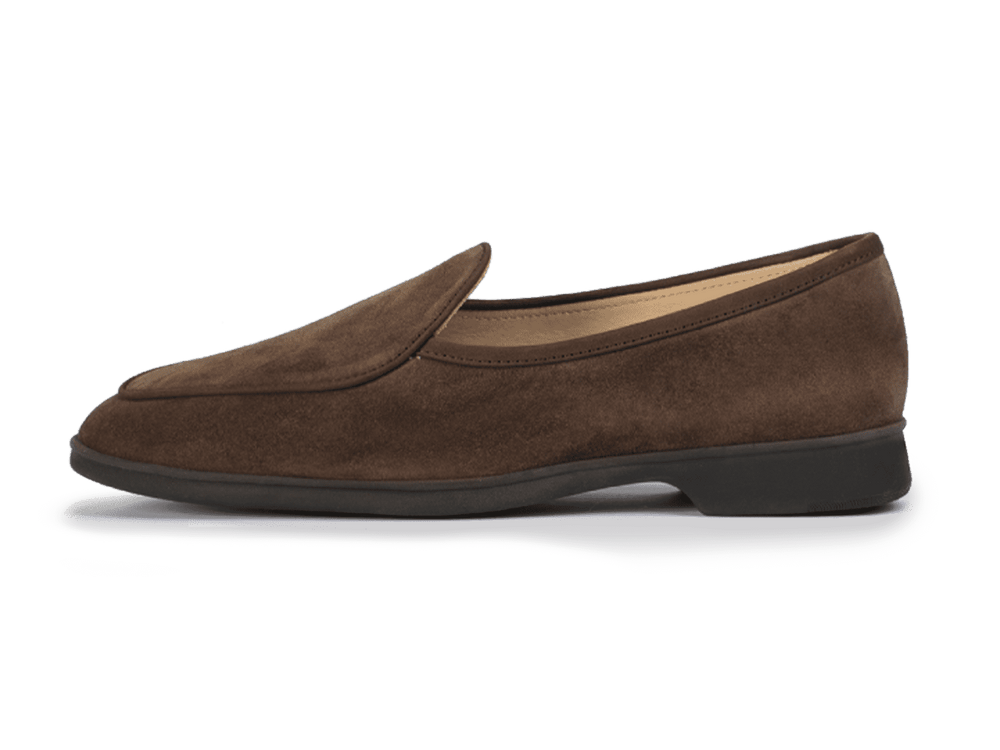 Stride Loafers in Deep Taupe Suede Dark Sole