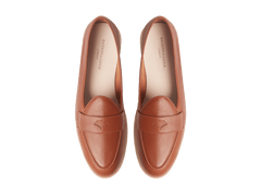 Stride Penny Loafers in Tan Moorland Calf with Natural Sole