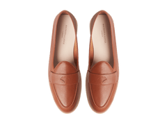Stride Penny Loafers in Tan Moorland Calf with Natural Sole