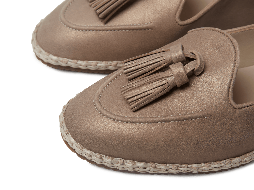 Calvi Tassel Espadrilles in Golden Sand Luxe Suede