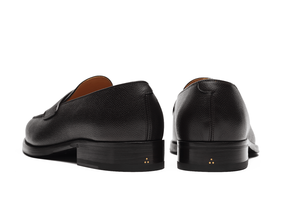 Berkeley Penny Loafers in Dark Brown Hatch Grain Calf