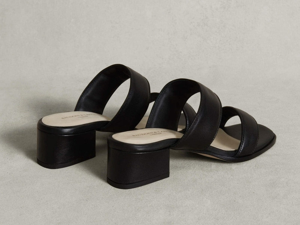 Plume Hi Sandal in Black Nappa